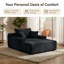 Chaise longue surdimensionnée de 65 po avec accoudoirs larges, poche latérale, 2 porte-gobelets et 3 coussins, aucun assemblage requis-123693582