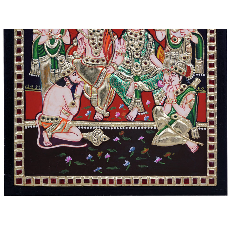 Rama Darbaar Tanjore, peinture | Couleur traditionnelle avec or 24 carats