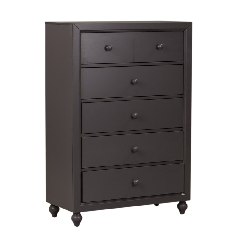 Commode standard 5 tiroirs Droskyn, Gris