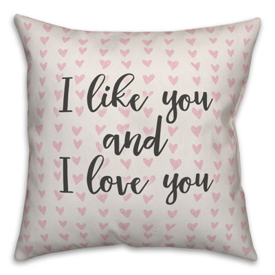  Coussin décoratif «I Like You And I Love You in Hearts»