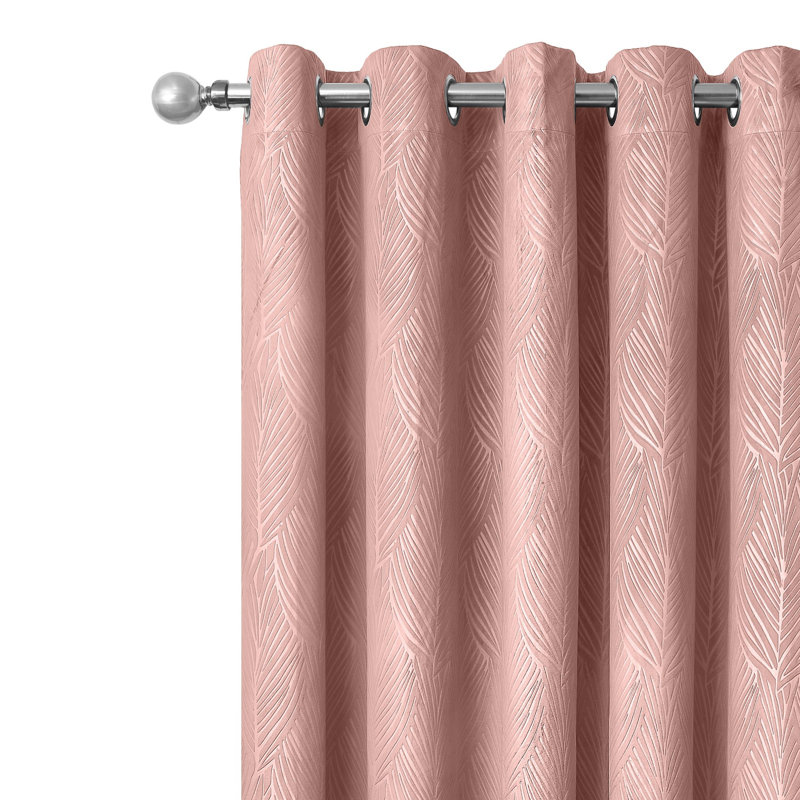 Room Darkening Door Curtain, Blush Pink, 66" W x 84" D (168 x 213cm)