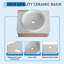 Meuble-lavabo mural 36 po - lavabo d'art en céramique, tablettes de rangement et 2 portes à fermeture en douceur | Fabrication en contreplaqué Kd-1360559850-1360559638