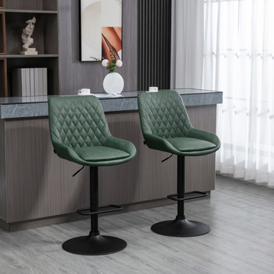 Swivel Upholstered Adjustable Height Counter Stool with Metal Frame