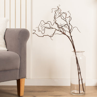 90cm Faux Twisted Willow Branch Dark Brown Re-pack