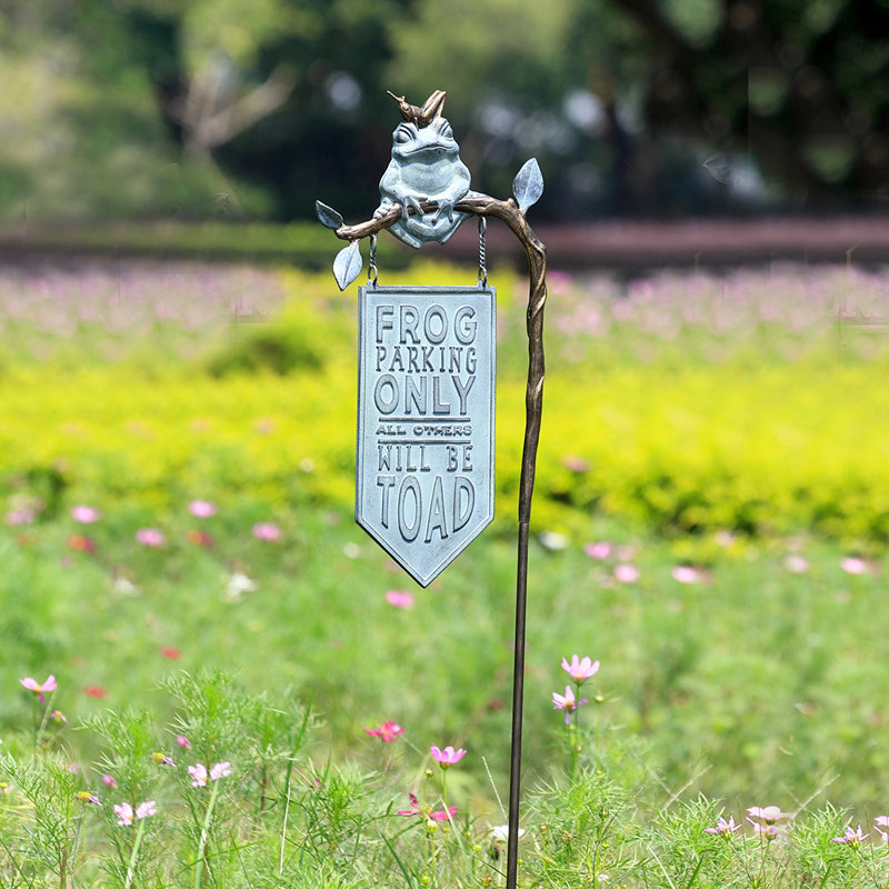Frog Parking Garden Sign on Stake