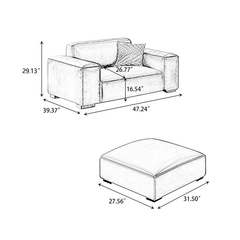 Chaise avec accoudoirs avec repose-pieds noir en cuir véritable avec repose-pieds