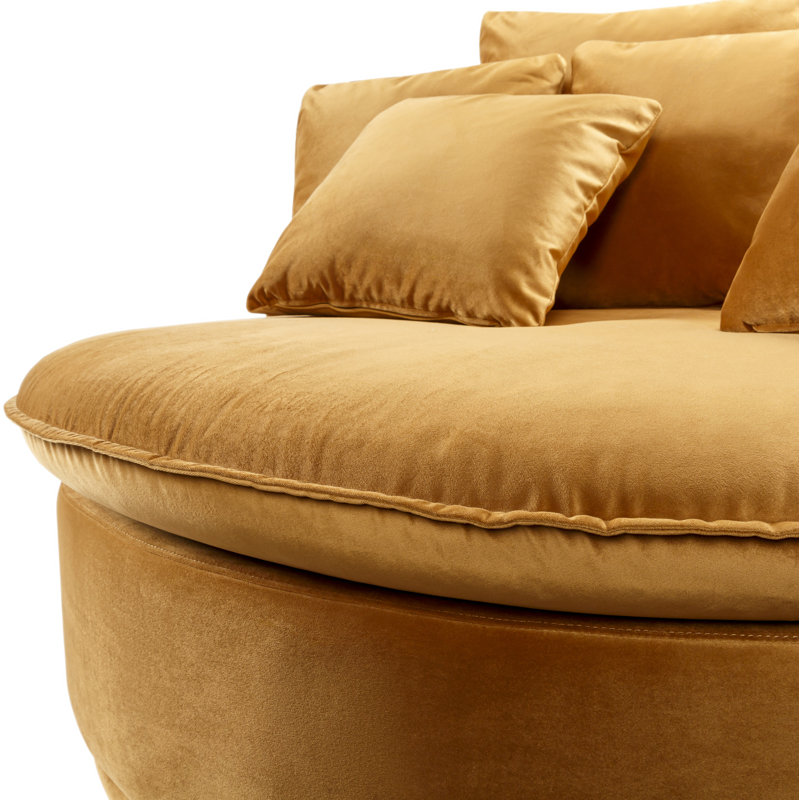 Mae Modern Accent Chair, Mustard Velvet