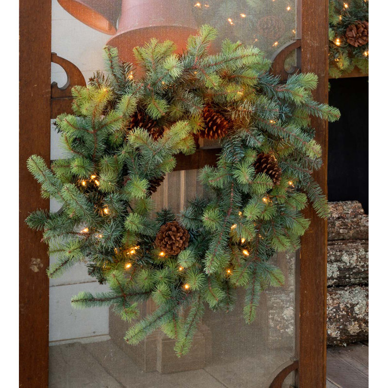 32" Lighted PVC Wreath