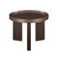 Table d'appoint de style vintage avec plateau en bronze foncé lustré et pieds en placage de chêne blanc
