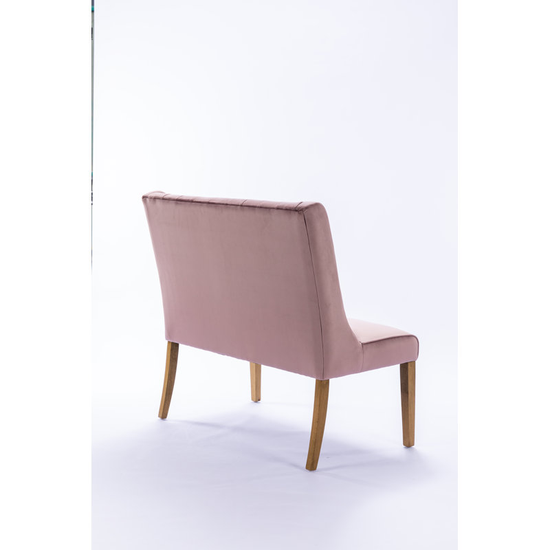 Mairead Upholstered Bench, 98cm H x 100cm W x 66 cm D, Pink