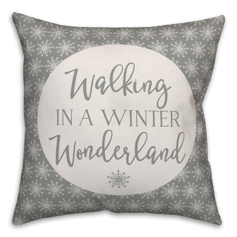  Housse de coussin Walking in a Winter Wonderland, 18 po x 18 po, Housse de coussin seulement - Insert