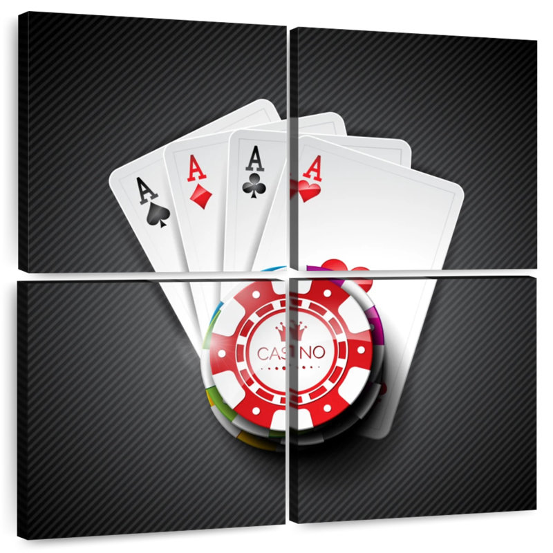 Senne Casino Four Aces, H 26 po x l 26 po