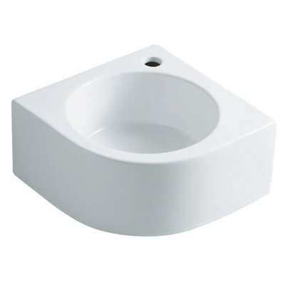 Lavabo de salle de bain de coin en céramique 15 po Manhattan