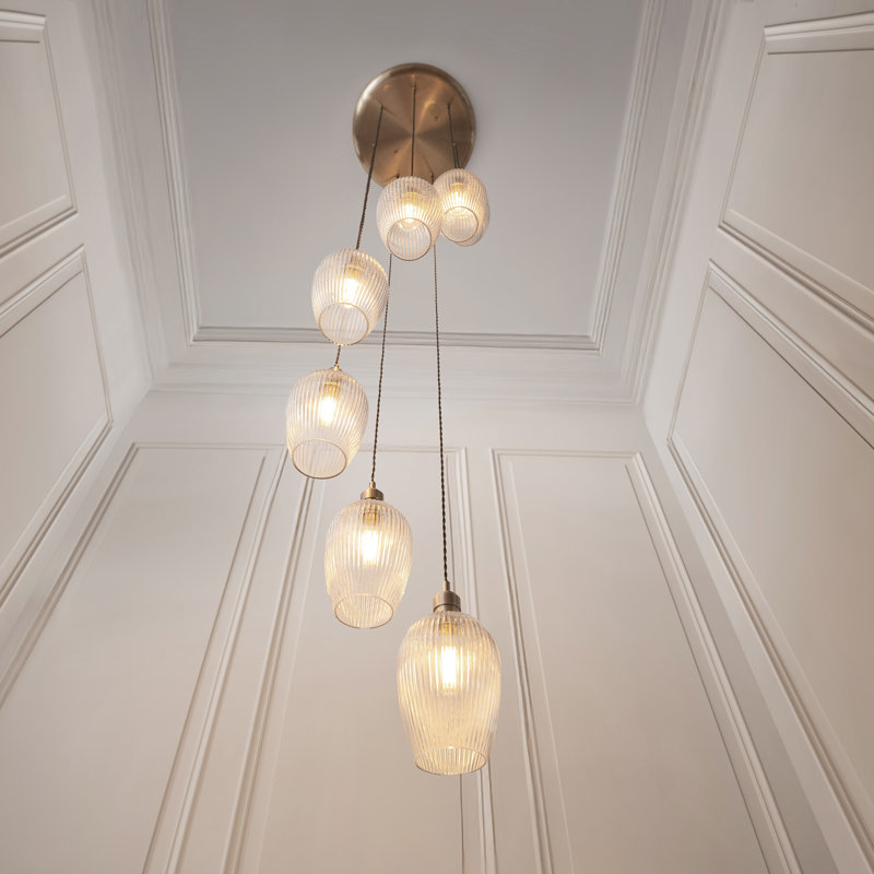 Alans 7 - Light Chandelier, Antique Brass