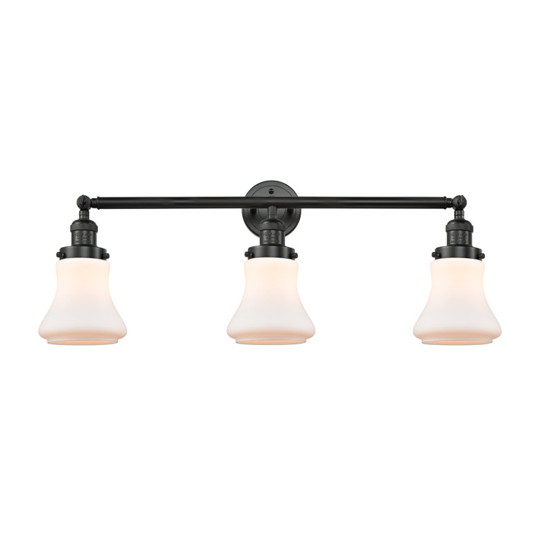 Edda 3 - Light Dimmable Vanity Light, 60 Watt Vintage Incandescent Bulb, Brushed Satin Nickel, Matte White