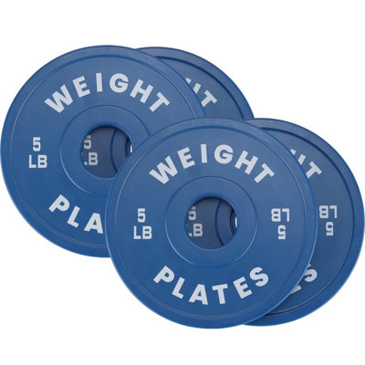 4 x 5LB 2-Inch Rubber Bumper Plates – Precision Steel Core, Ideal for Home Weightlifting