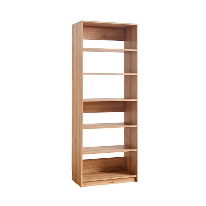 Dee Modular Closet System, 5 Tier Storage Shelves, Wood, Brown/Black