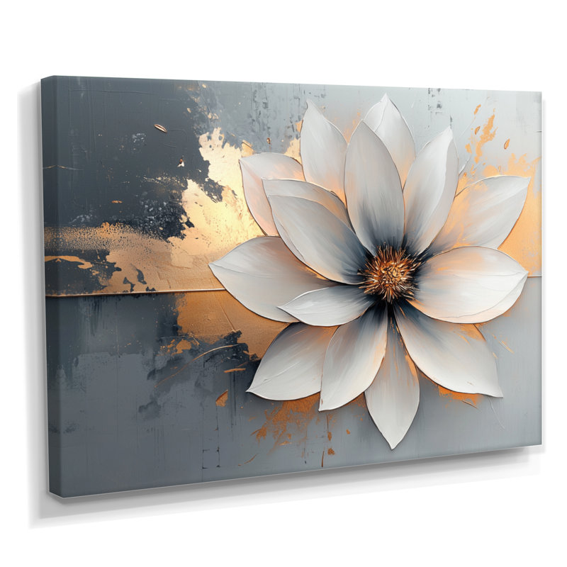 Golden Chrysanthemums Pure Form I - Chrysanthemums, art mural, H 34 po x l 44 po, Toile tendue sur cadre, Ne s’applique pas