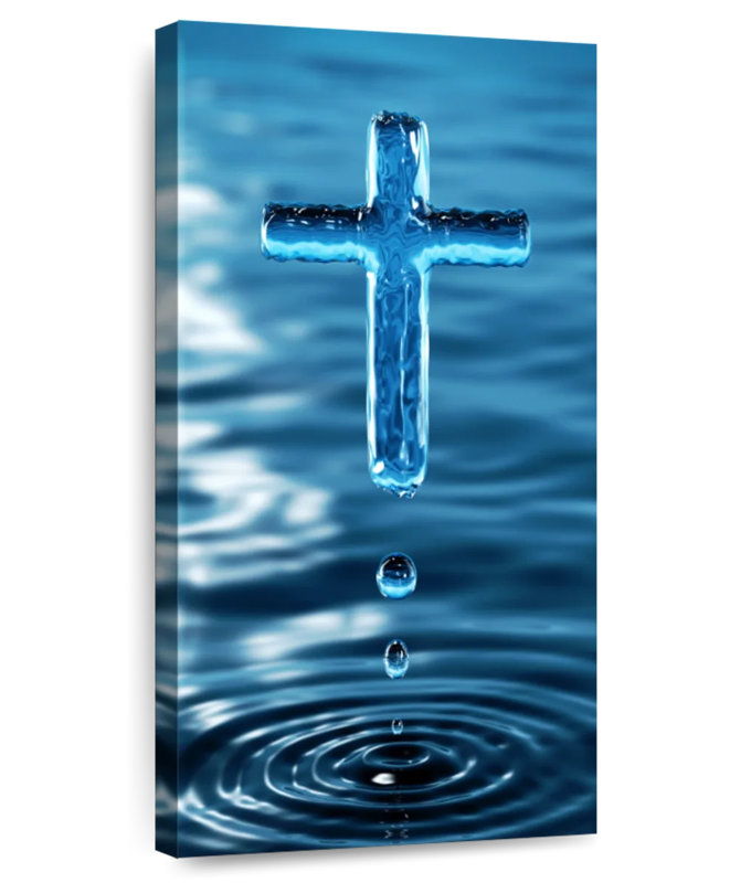 Eau bénite de Jésus-Christ, H 30 po x l 15 po