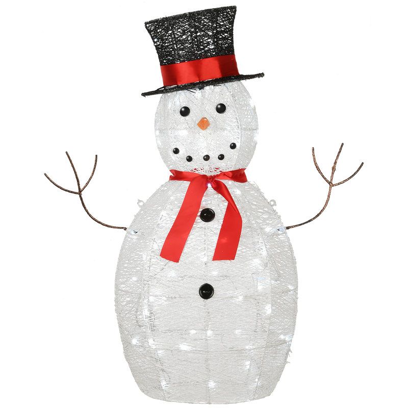 The Holiday Aisle® 36" Pre-Lit Sisal Snowman