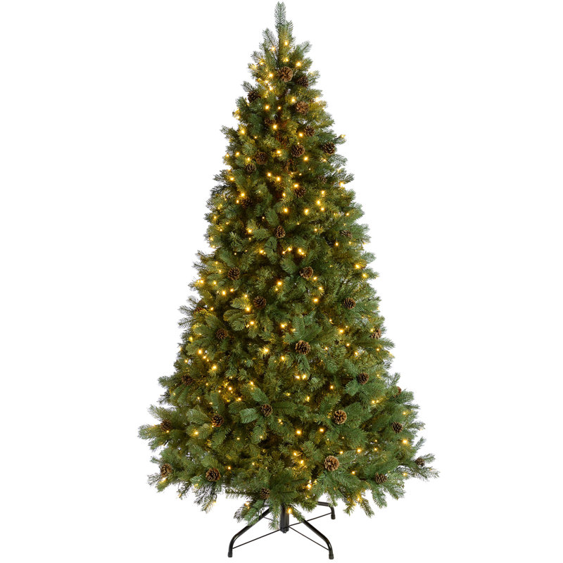 210cm H Lighted Artificial Pine Christmas Tree