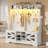 Hall Tree With Bench And Shoe Storage, 5-In-1 Entryway Bench With Coat Rack-1943726202