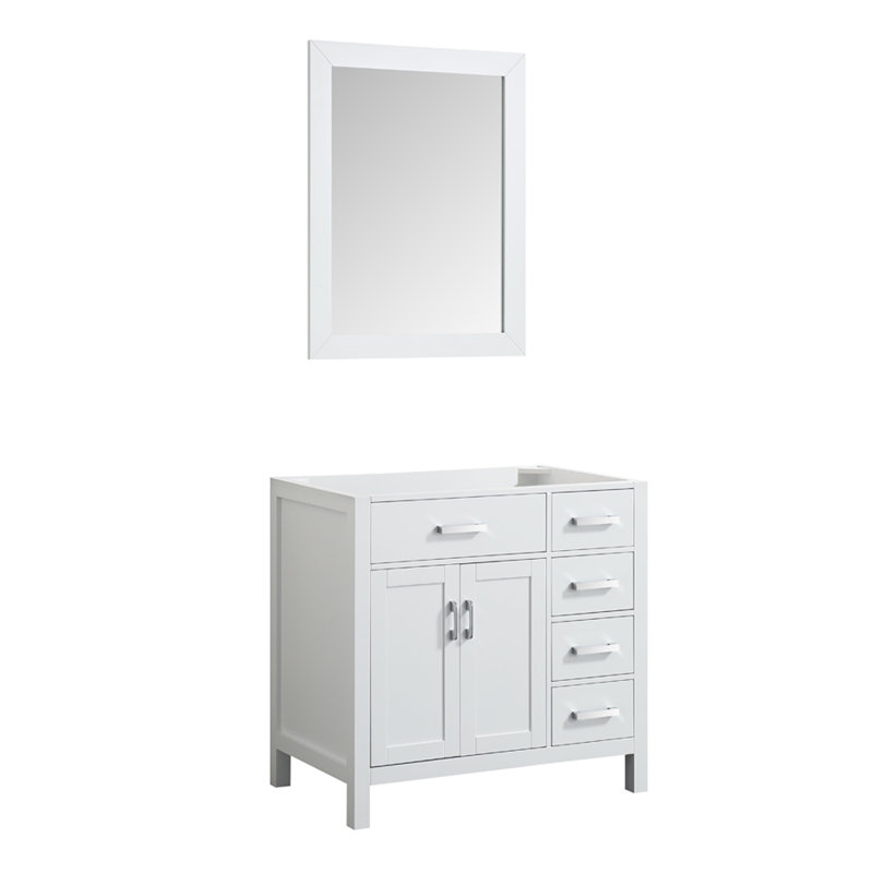 Base de meuble-lavabo simple 36 po Petrel, Blanc