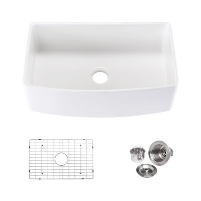 30'' L Single Bowl Fireclay Kitchen Sink