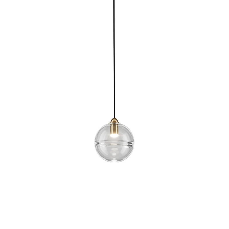 Oro Suspension P Crystal White Glossy Brass 2 L32bb Ul, Matte Steel, Crystal Transparent, 85" H x 6" W x 6" D