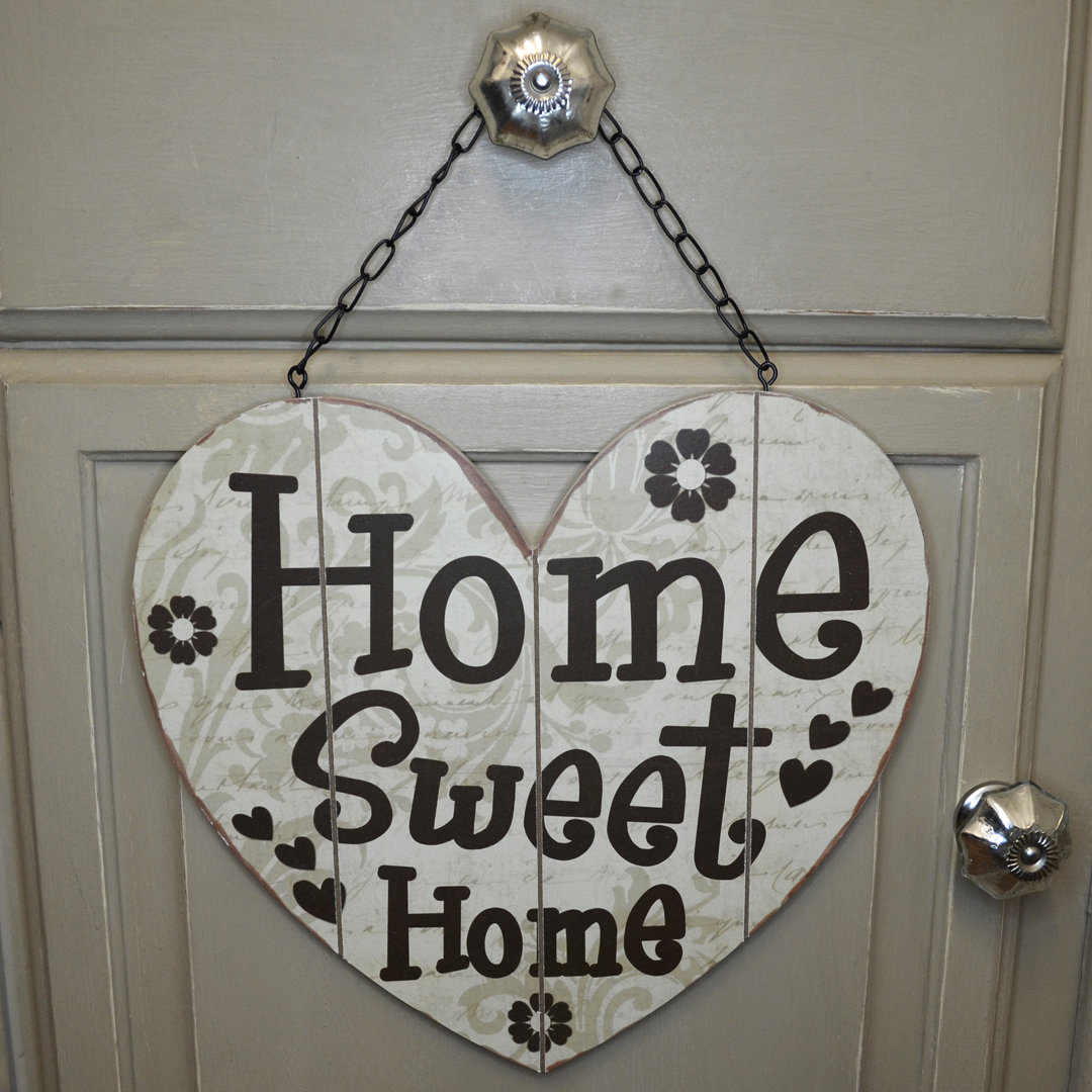 Heart Plaque Home Sweet Home Wall Décor