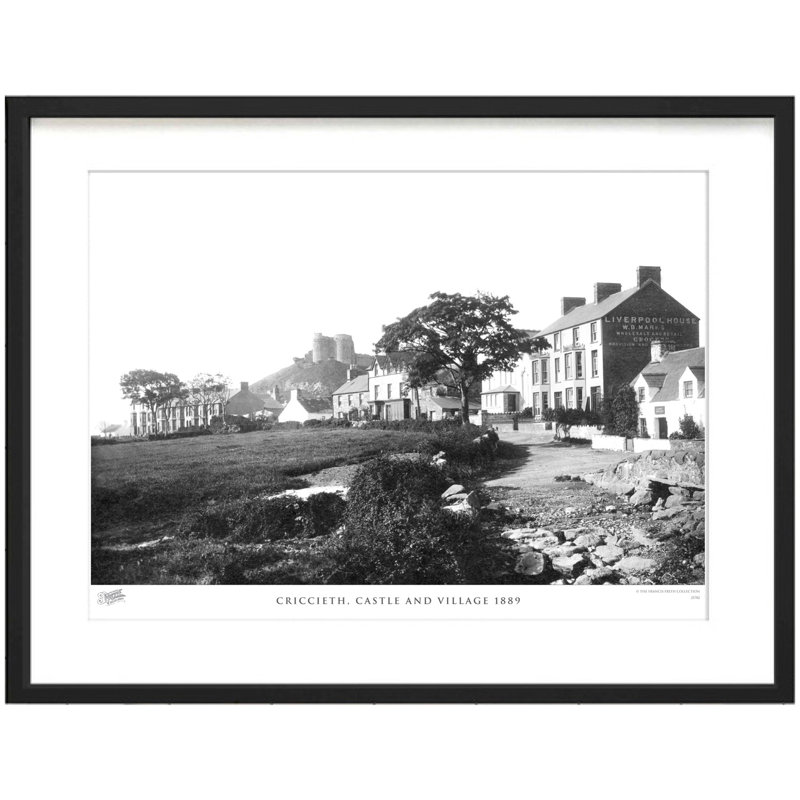 Criccieth, Castle And Village 1889 - Single Picture Frame Print, 60cm H x 80cm W x 2.3cm D