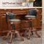 Tabouret de bar pivotant réglable en cuir véritable avec structure en bois massif-692556915