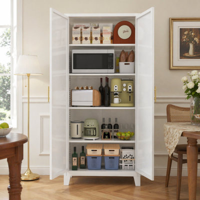 Armoire de rangement polyvalente avec portes et tablettes réglables, idéale pour organiser la chambre à coucher, le salon et la cuisine