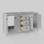 Meuble-lavabo à double cuve festonné 60 po - gris clair - sans comptoir - boutons noirs-123431079-123431084