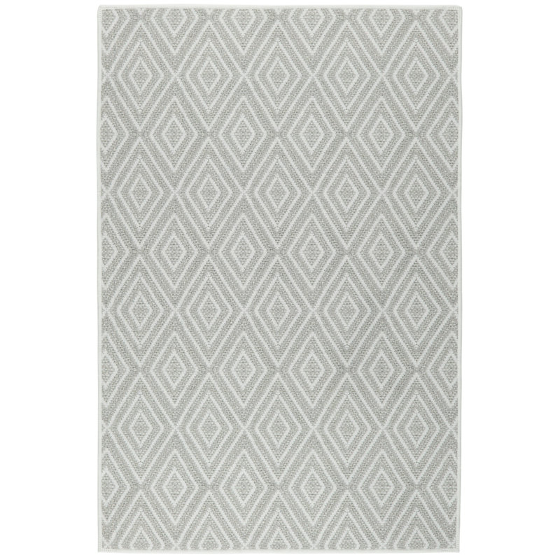 Diamond Platinum/White Machine Washable Rug, Rectangle 8'6" x 11'6"