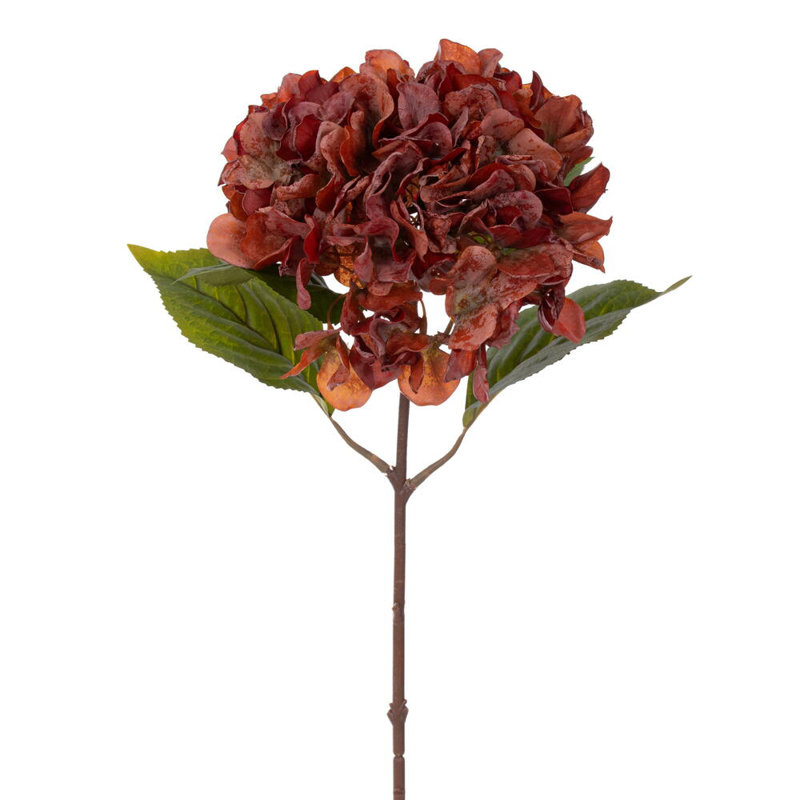 20" Hydrangea Stem. Each bag contains two sprays., Dark Red