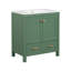 Meuble-lavabo de 30 po avec lavabo simple, lavabo sous le comptoir, armoire de rangement pour la salle de bain avec 2 portes et un tiroir, fermeture en douceur, rangement multifonctionnel (WF324043)