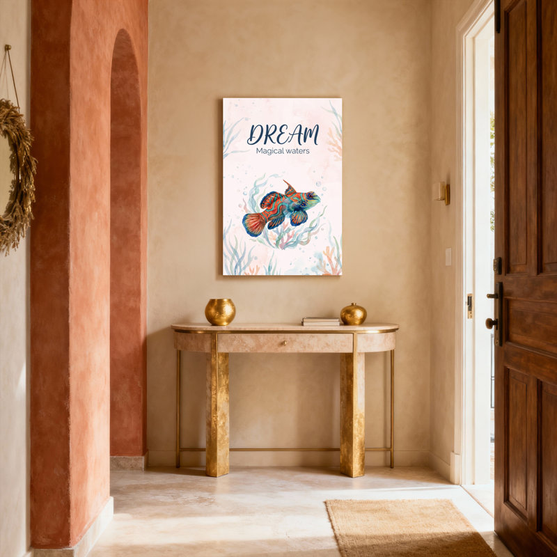 «Dream Magical Waters», ensemble d'aquarelle sur toile tendue, H 18 po x l 12 po