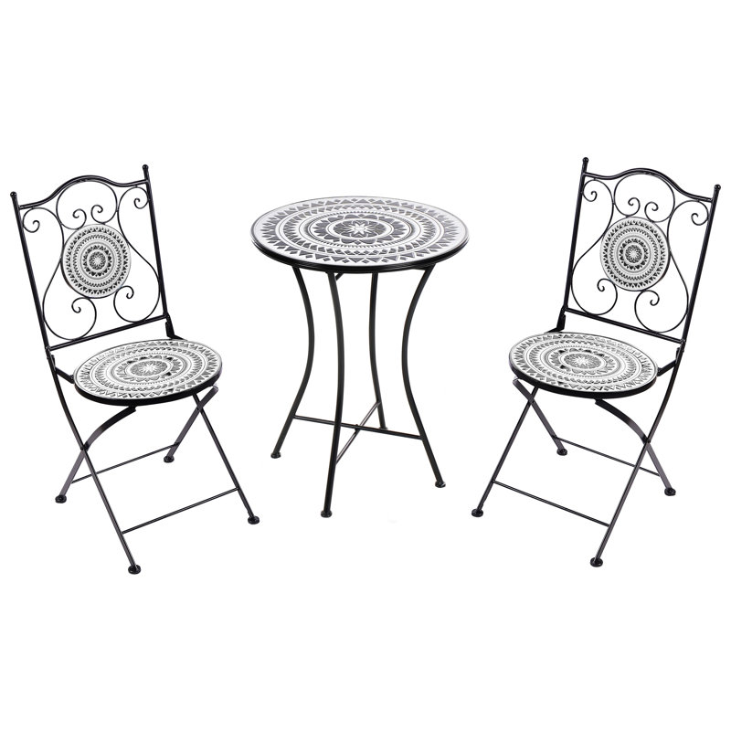 Kunkle Round 3 - Piece 2 - Person Outdoor Metal Outdoor Bistro Set