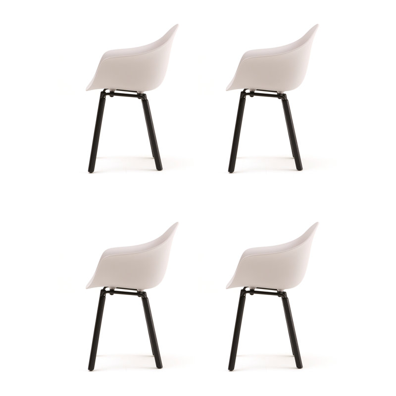 Fauteuil TA (ensemble de 4), Gris froid / noir