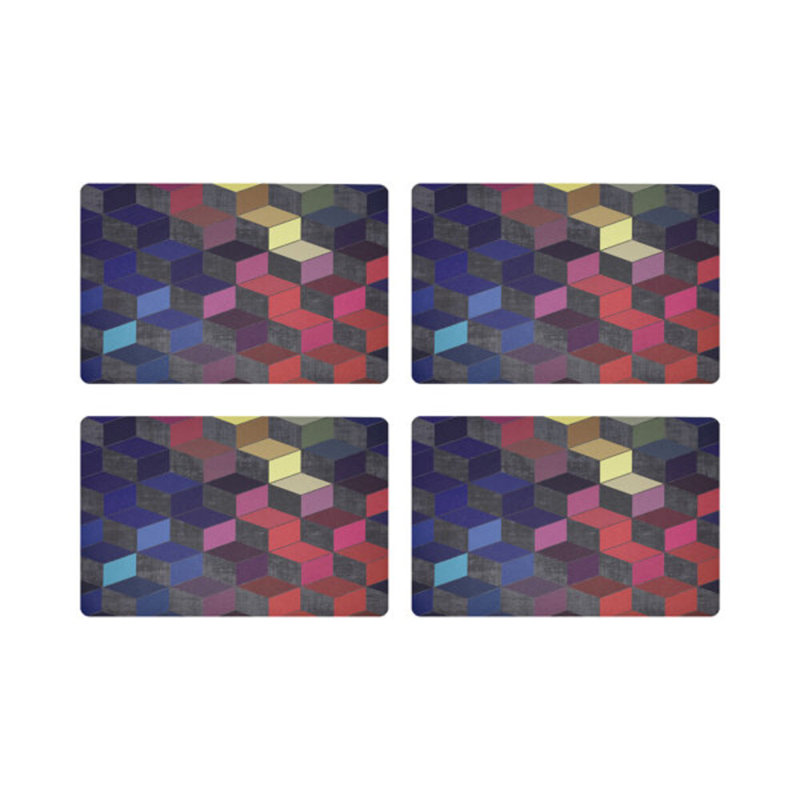 Steps Spring Pebble 17.5" Vinyl Placemat, Red/Blue