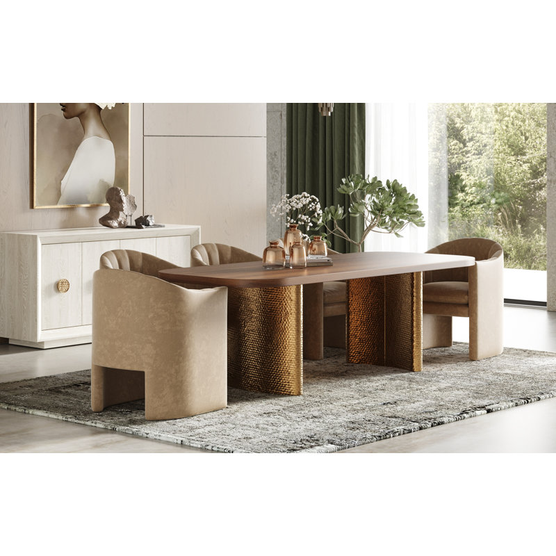 Kidman Velvet Upholstered Arm Chair, Beige Velvet