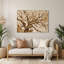 Art mural en métal avec branches de figuier botanique-377971170