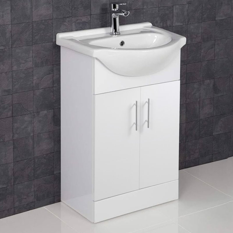Seza 55 mm Freestanding Single Vanity with Euro Ceramic Basin