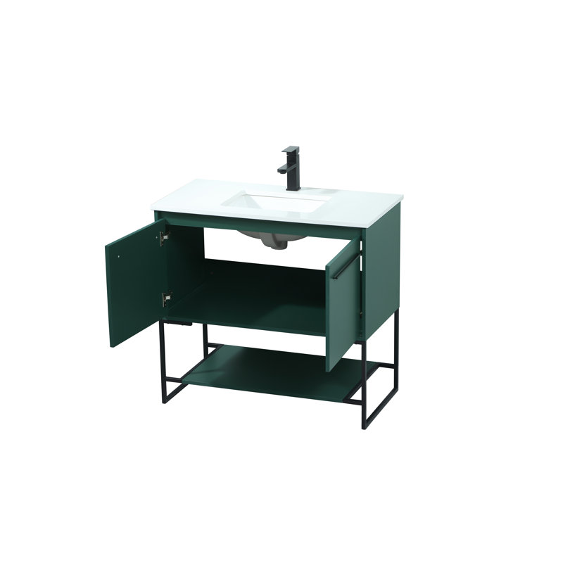 Ensemble de meuble-lavabo simple 36 po Rozell, Vert