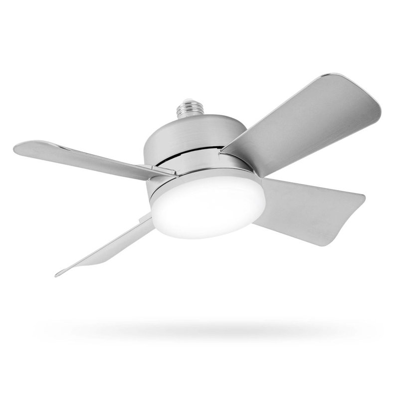 Ventilateur de plafond à douille avec télécommande Bell + Howell, 1000 lumens, Argent