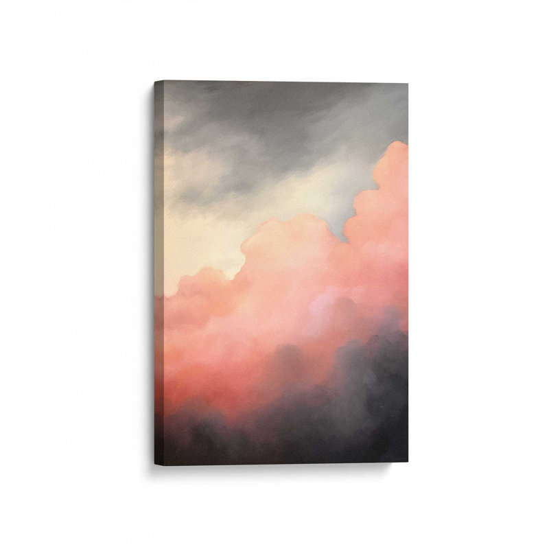 Impression sur toile 48 "x 32" Rosy Twilight v1 dans un cadre noir satiné, Toile tendue, H 18 po x l 12 po x P 1,25 po