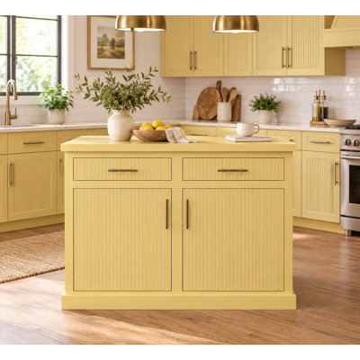 Îlot de cuisine Poplar Millwork en jaune