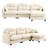Modular L-Shaped Sectional Sofa Chenille Upholstered 3-Seater Couch with Ottoman, Tufted Backrest & Ergonomic Design for Living Rooms & Bedrooms, Easy Assembly-712071584