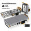 Lits portatifs avec rangement, lit d'appoint compact moderne en acier et en bois pour la maison